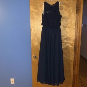 Navy blue bridesmaid dress gown size 14